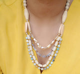 FIONA BEADED WOOD LAYERED NECKLACE