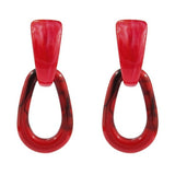 LADY RED TEAR DROP EARRINGS