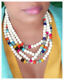 WOMENS MULTI-COLOR STRAND NECKLACE