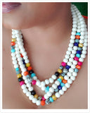 WOMENS MULTI-COLOR STRAND NECKLACE
