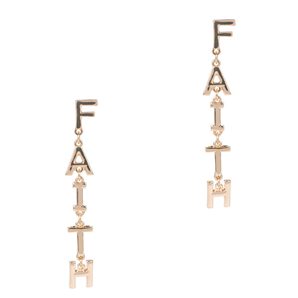 FAITH BELIEF DANGLE EARRINGS