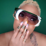 WOMENS COLOR-BLOCK WRAP SUNGLASSES