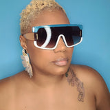 WOMENS COLOR-BLOCK WRAP SUNGLASSES