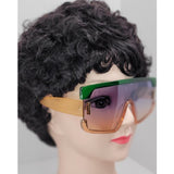 WOMENS COLOR-BLOCK WRAP SUNGLASSES