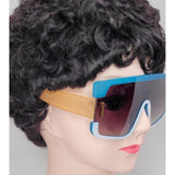 WOMENS COLOR-BLOCK WRAP SUNGLASSES