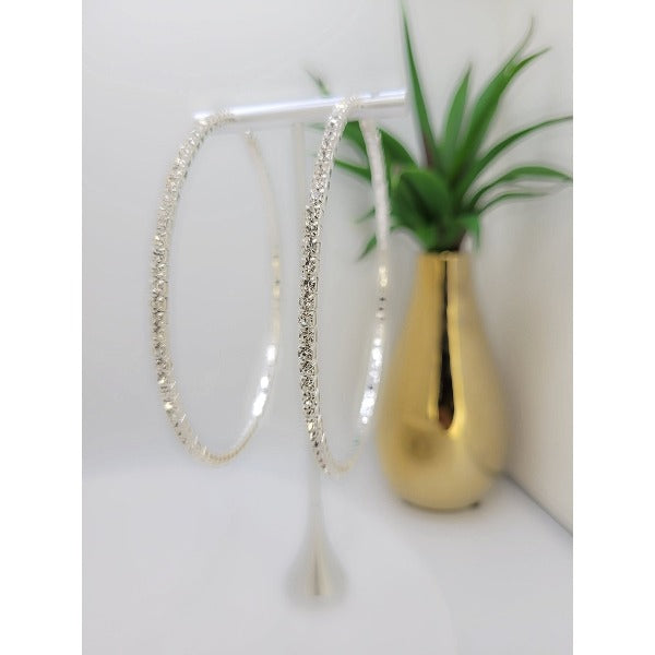 WOMENS OVERSIZED RHINESTONE HOOPS