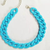WOMEN'S COLORED CUBAN LINK NECKLACE